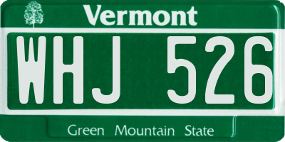 VT license plate WHJ526