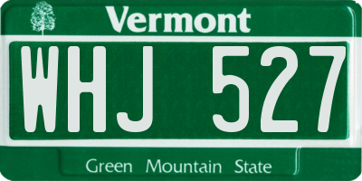 VT license plate WHJ527