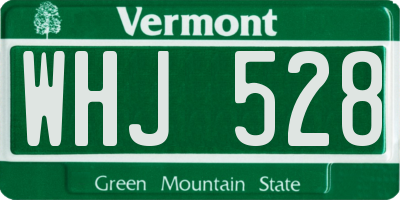 VT license plate WHJ528