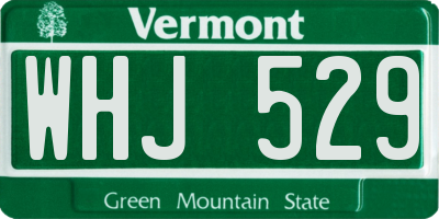 VT license plate WHJ529