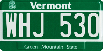 VT license plate WHJ530
