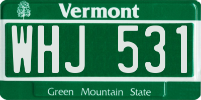 VT license plate WHJ531