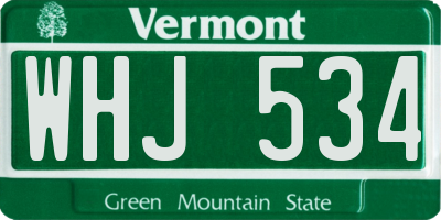 VT license plate WHJ534