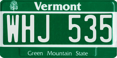VT license plate WHJ535