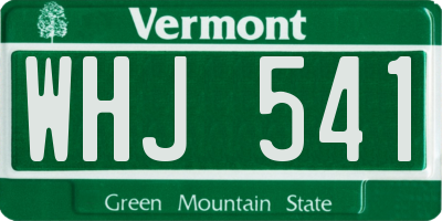 VT license plate WHJ541
