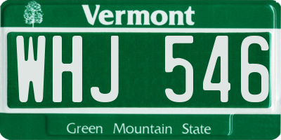 VT license plate WHJ546