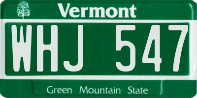 VT license plate WHJ547