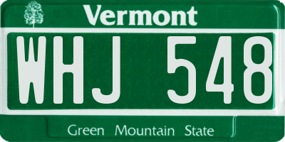 VT license plate WHJ548
