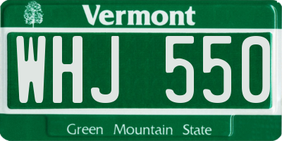 VT license plate WHJ550