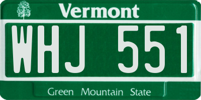 VT license plate WHJ551