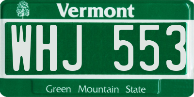 VT license plate WHJ553