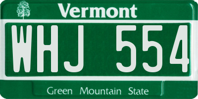 VT license plate WHJ554
