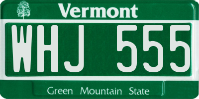 VT license plate WHJ555