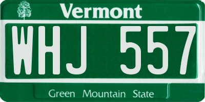 VT license plate WHJ557