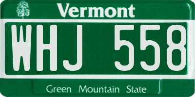 VT license plate WHJ558