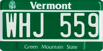VT license plate WHJ559