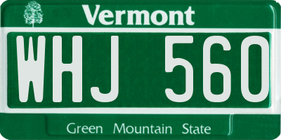 VT license plate WHJ560
