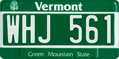 VT license plate WHJ561