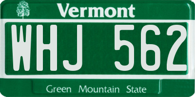 VT license plate WHJ562