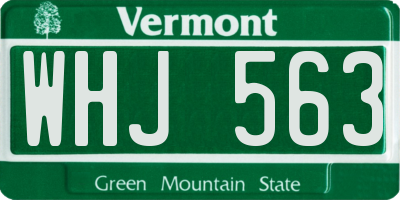 VT license plate WHJ563