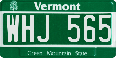 VT license plate WHJ565