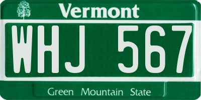 VT license plate WHJ567