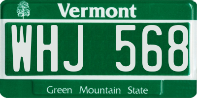 VT license plate WHJ568