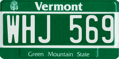 VT license plate WHJ569