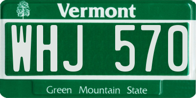 VT license plate WHJ570