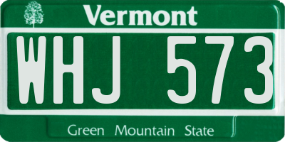 VT license plate WHJ573