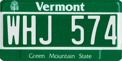 VT license plate WHJ574
