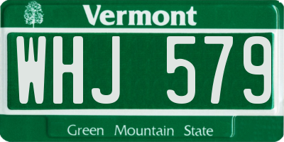 VT license plate WHJ579