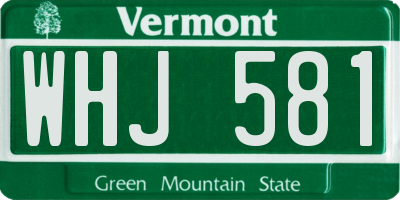VT license plate WHJ581