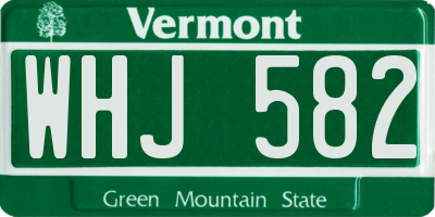 VT license plate WHJ582