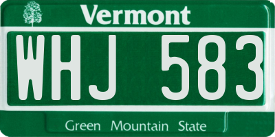 VT license plate WHJ583
