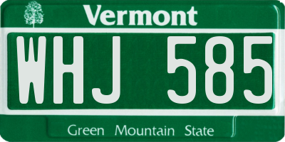 VT license plate WHJ585