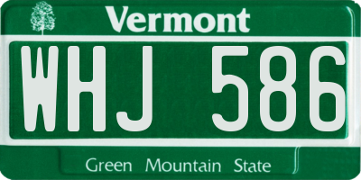 VT license plate WHJ586