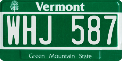 VT license plate WHJ587