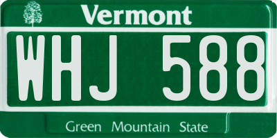 VT license plate WHJ588