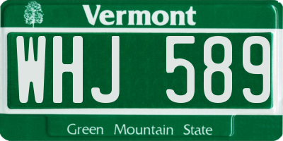 VT license plate WHJ589
