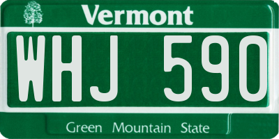 VT license plate WHJ590