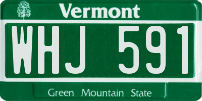 VT license plate WHJ591