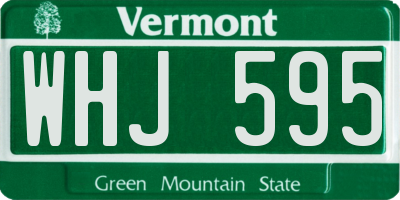 VT license plate WHJ595