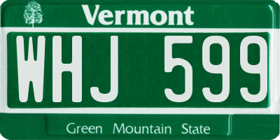 VT license plate WHJ599