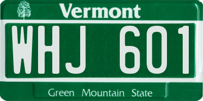 VT license plate WHJ601