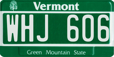 VT license plate WHJ606