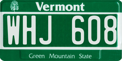 VT license plate WHJ608