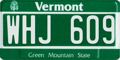 VT license plate WHJ609