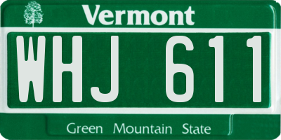 VT license plate WHJ611