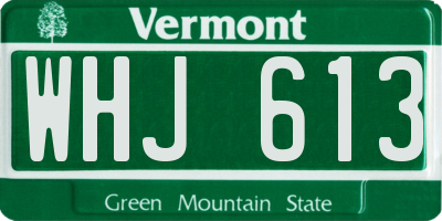 VT license plate WHJ613